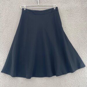 LOFT Skirt Womens 2 Black A Line Flared Knee Length Textured Office Career Work
